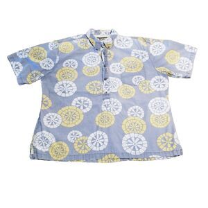 Reyn Spooner Shirt Men Size XXL Blue Popover Collar Tunic Hawaiian Traditionals